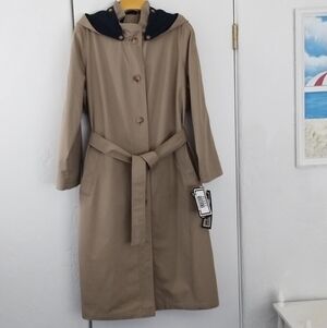 Women's Vintage Sears Fleet Street Rainwear Outerwear Trench Coat Size 12 Petite